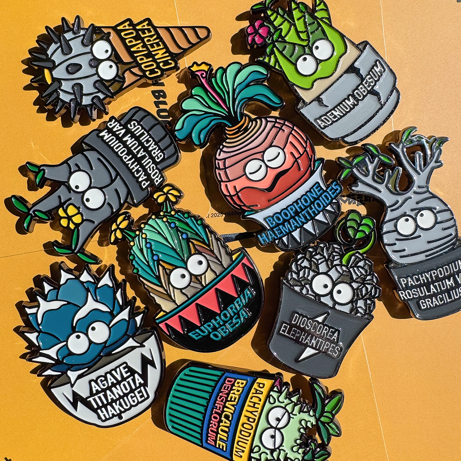 块奇物语9款块根植物原创设计潮流萌趣锌合金烤漆两用徽章磁贴