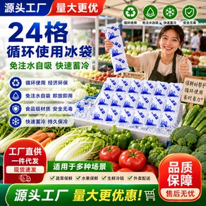 自吸水冰袋批发蛋糕海鲜重复使用小方格冰袋制冷保鲜冷藏快递专用