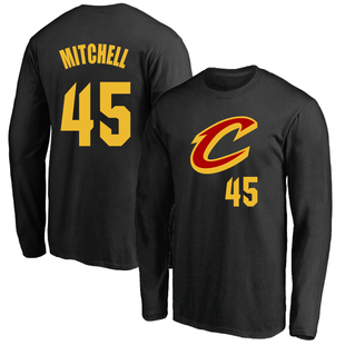 春秋克利夫兰骑士45号米切尔球衣训练服薄款篮球纯棉圆领长袖T恤