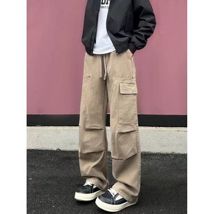 子加绒加厚情侣坠感阔腿拖地长裤 宽松休闲裤 潮流百搭裤 韩版 男女款