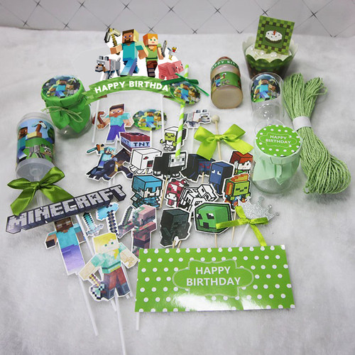 我的世界主题甜品台蛋糕装饰