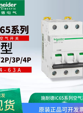 施耐德原装空气开关IC65ND型1P16A1P2P3P4P1~10A16-20~63A 断路器
