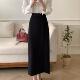 黑色西装 通勤百搭一步裙长裙 垂感直筒裙高腰显瘦后开叉半身裙秋季