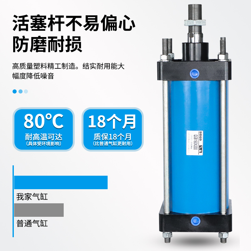 1吨大推力重型气缸XQGBA160高温带磁铸铁非标复动可调加粗活塞杆