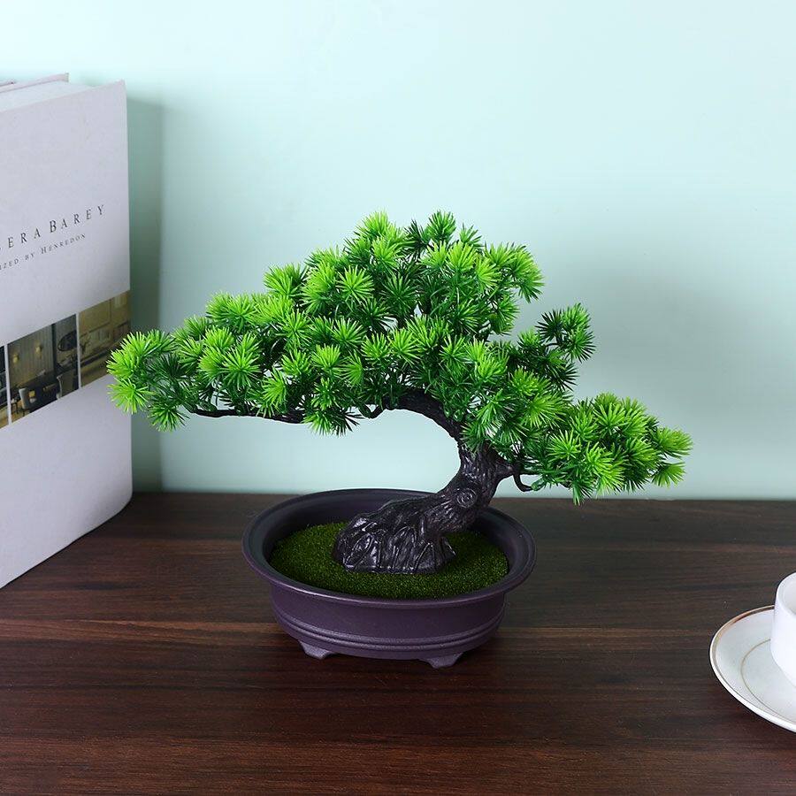 仿真花假花迎客松塑料摆件桌面客厅盆栽造景绿植摆放装饰品盆景花
