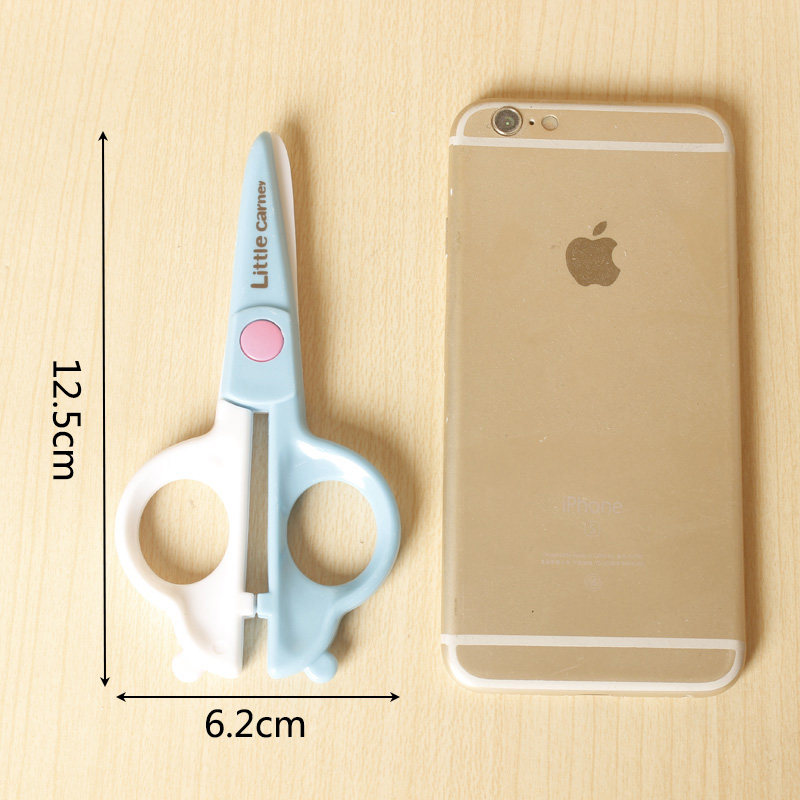 리틀 카니 학생 안전 가위 수제 귀여운 일본과 한국 어린이 1 학년 종이 컷 플라스틱 둥근 머리 만능 칼