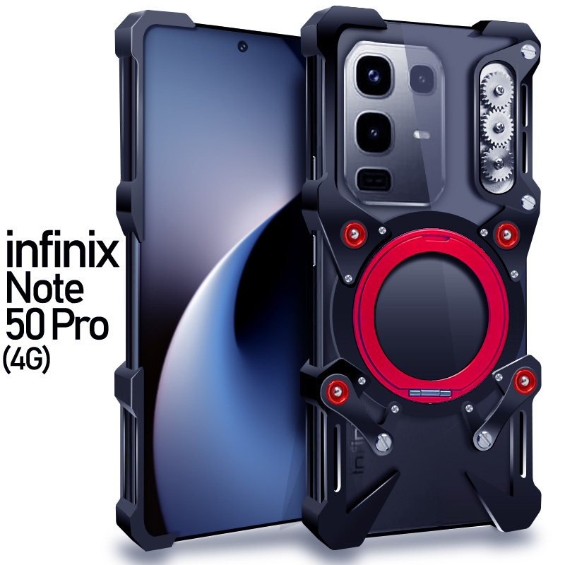 适用于传音infinixNote50Pro金属手机壳GT20Pro铝合金保护套10防摔30VIP支架折叠40S硬外壳齿轮加厚潮男HOT50