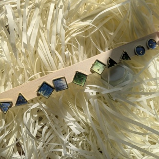 素染原创—掐丝绒花耳饰简约几何耳钉14k包金耳钉绒花耳钉