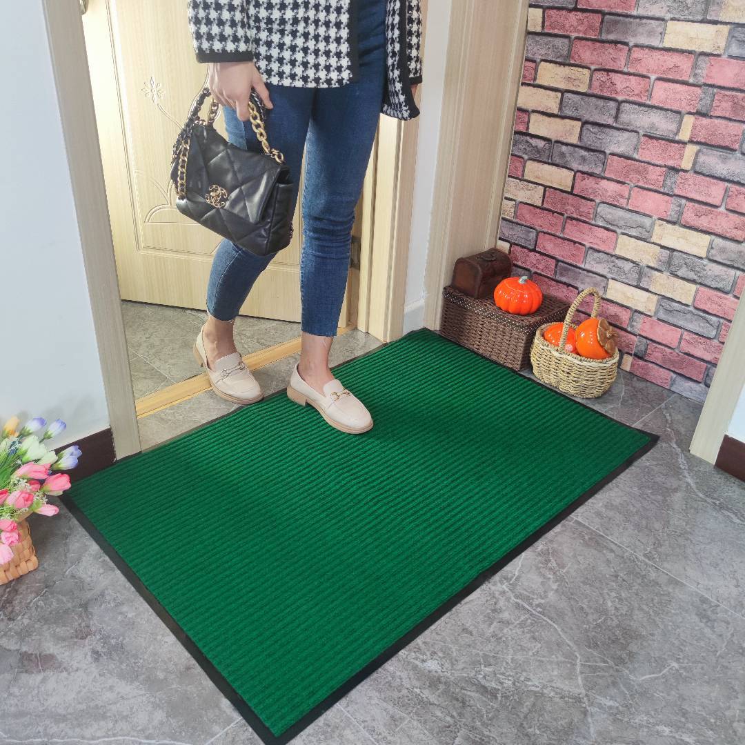 加厚家用地毯进门地垫门垫吸水卫生间门口脚垫除尘双条纹蹭土垫子