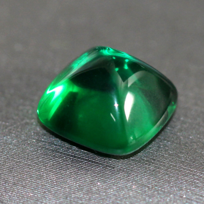 糖塔切正方形祖母绿宝石戒面裸石碧玺翡翠色平底素面彩宝冰种无油