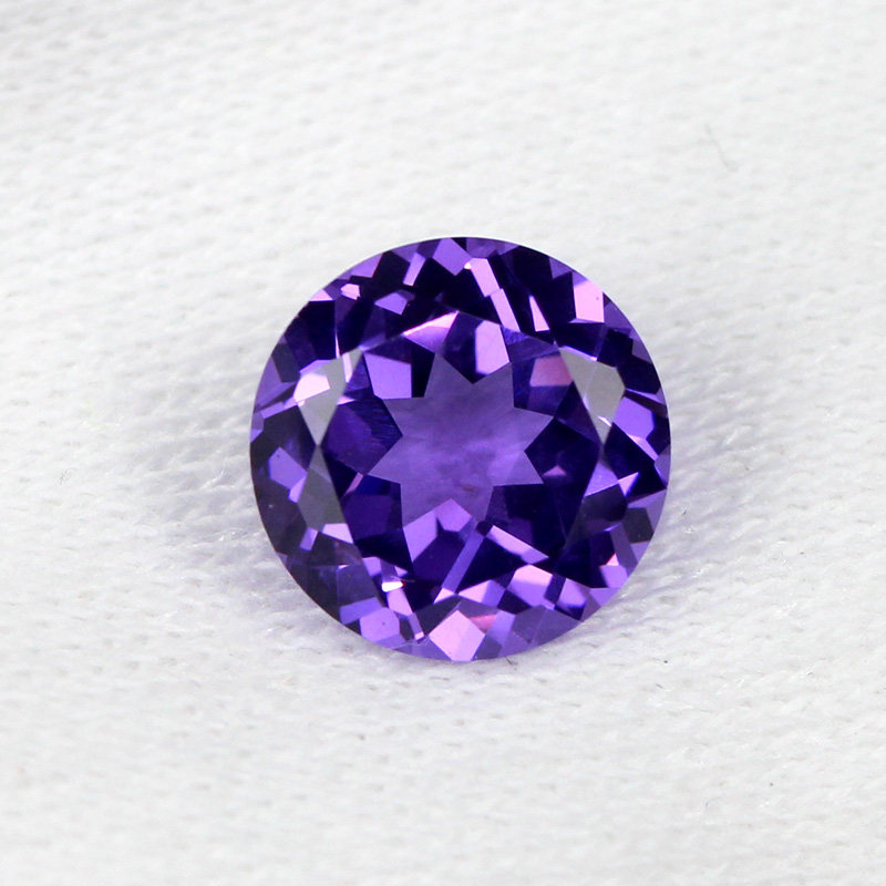 圆形紫碧玺裸石葡萄紫糖果色紫水晶紫锂辉石戒面戒指吊坠镶嵌彩宝