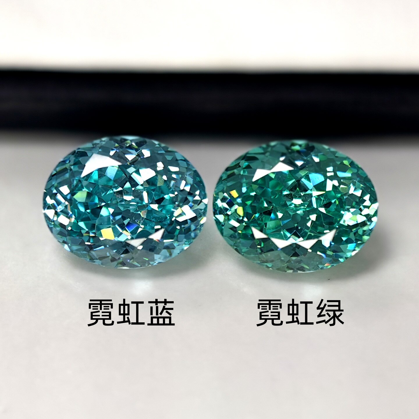 椭圆形鸟巢高精切帕拉伊巴裸石霓虹蓝碧玺戒指项链耳钉首饰镶嵌用