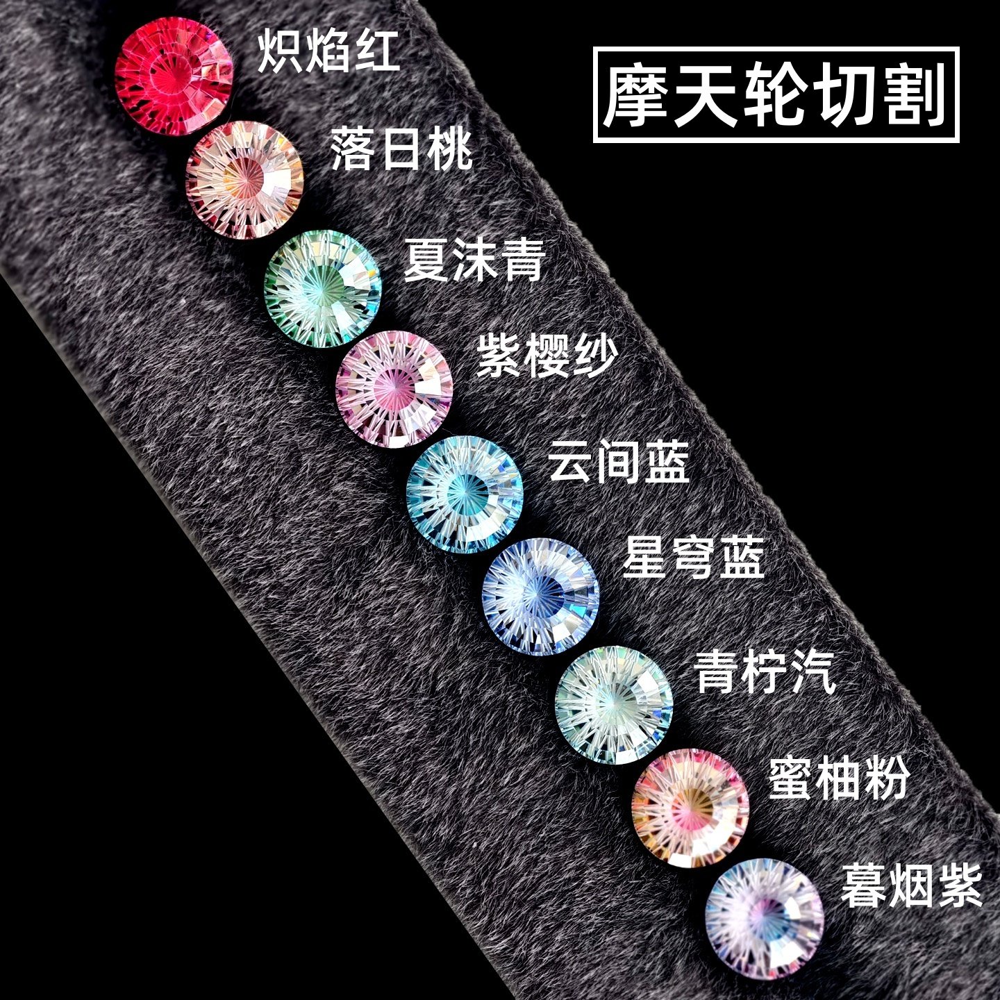 摩天轮切工多彩渐变色圆形高碳钻裸石戒指项链耳钉镶嵌闪耀冰透感,珠宝/钻石/翡翠,合成（处理）红蓝宝石颈饰,淘宝优惠券,粉丝福利购,淘宝优惠卷