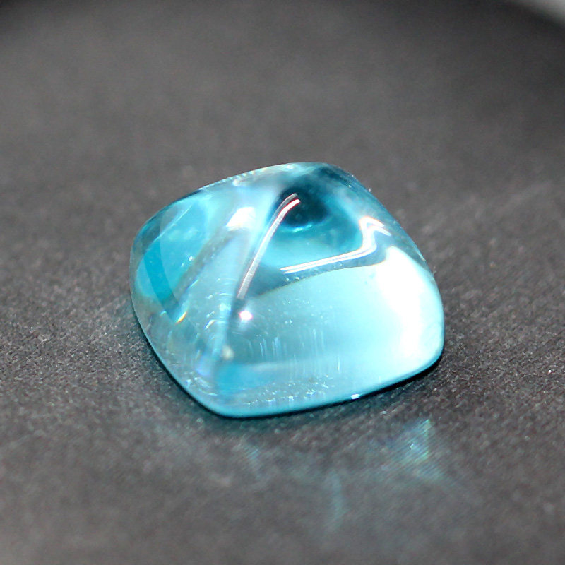 正方形糖塔切海蓝宝石裸石男女情侣款冷淡风小清新戒指吊坠首饰品