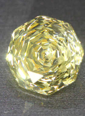 高精切淡黄色高碳钻 黄钻戒面戒指项链生日礼物女生 罗德斯玫瑰切