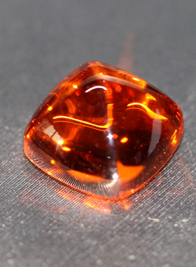 正方形糖塔切芬达石裸石冰种金橘色橙色平底光面戒指面项链珠宝女