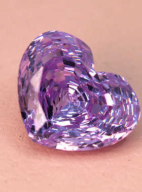 流星切心形浅紫色高碳钻紫宝石裸石曼陀罗高精切戒指项链定制复古