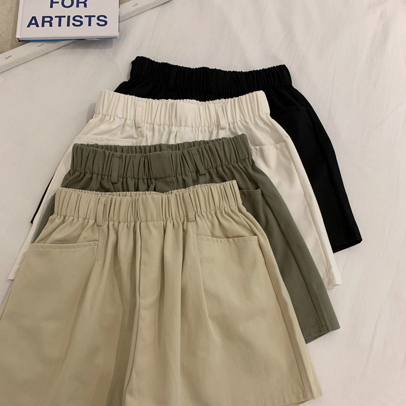 夏季松紧腰阔腿短裤女宽松裤子小个子高腰黑色薄款运动休闲裤,女装/女士精品,休闲裤,淘宝优惠券,粉丝福利购,淘宝优惠卷