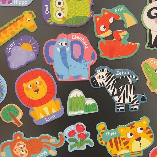 儿童2片配对磁力拼图冰箱贴字母