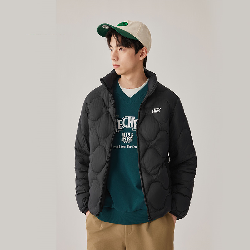 Skechers斯凯奇男女冬季保暖舒适防风立领羽绒服外套L425U042