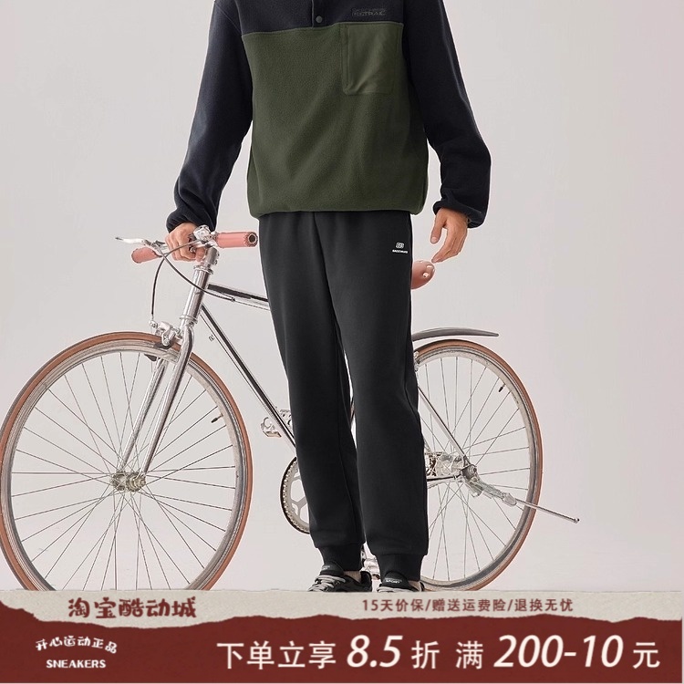 Skechers斯凯奇秋冬男款加绒百搭舒适抗静电休闲束脚长裤L425M070