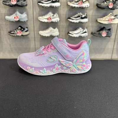 Skechers斯凯奇女童童趣时尚立体蝴蝶亮晶晶运动闪灯鞋303065L