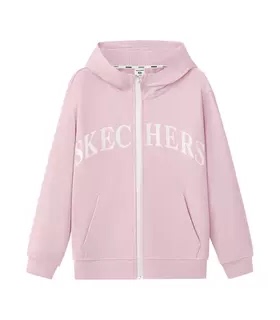 Skechers斯凯奇男女童秋冬柔软舒适休闲百搭针织连帽外套L325K020