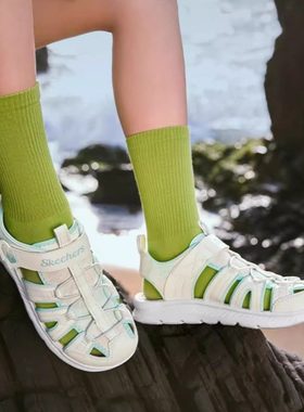 Skechers斯凯奇夏季女孩水陆溯溪鞋包头可爱小动物凉鞋302721L