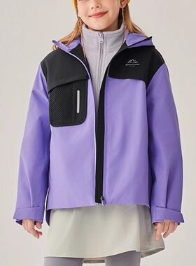 Skechers斯凯奇小魔方2.0儿童秋冬户外防水连帽冲锋外套P425K015