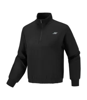 Skechers斯凯奇秋冬女款亲肤柔软百搭半开胸针织套头卫衣P126W037