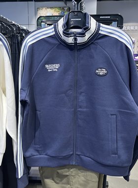 Skechers斯凯奇女款秋冬运动防风休闲保暖拉链针织外套L125W009