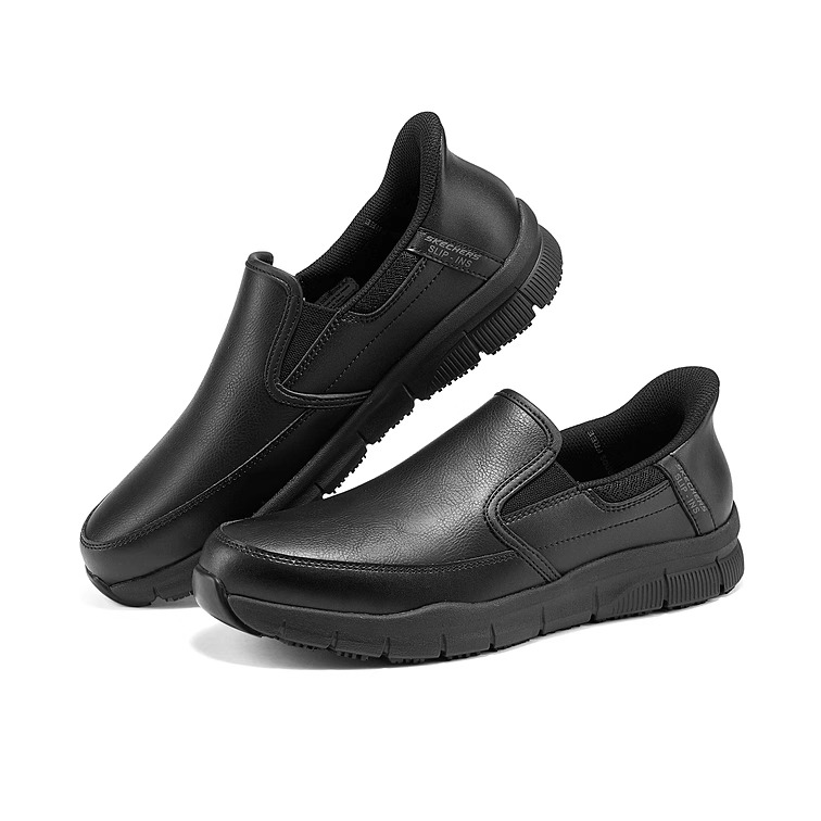 Skechers斯凯奇闪穿男士哑光皮面轻盈缓震商务舒适休闲皮鞋200304