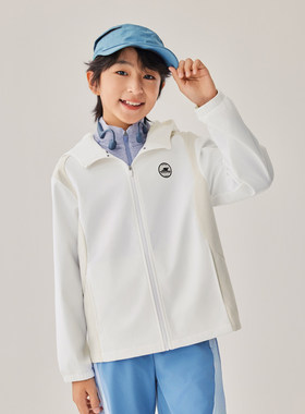 Skechers斯凯奇童装春秋季撞色舒适轻便连帽户外运动外套P325K004