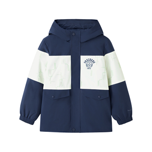 Skechers斯凯奇秋冬男童套装 羽绒外套L425B002 保暖百搭连帽外套