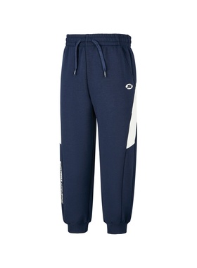 Skechers斯凯奇秋冬新款男童时尚拼接保暖针织束脚长裤P126B017