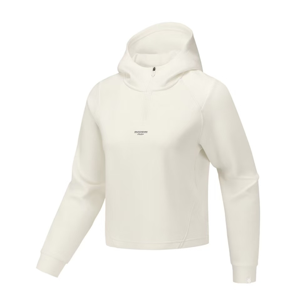 Skechers斯凯奇秋季女子半开领舒适保暖休闲连帽套头卫衣P325W034