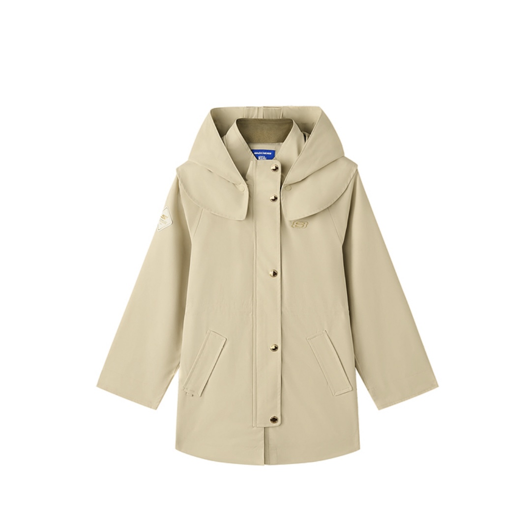 Skechers斯凯奇女童秋冬时尚保暖连帽外套+梭织裥棉外套L126G013