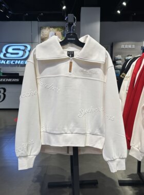 Skechers斯凯奇新年款马年限定女子半开领百搭亲肤卫衣L126W007