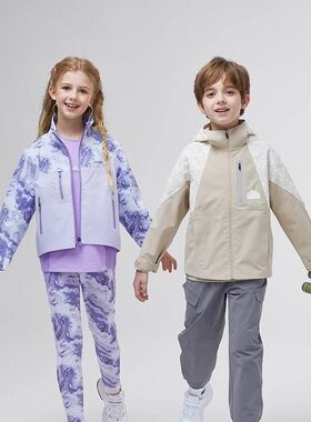 Skechers斯凯奇女童时尚百搭梭织拼色立领冲锋衣P324G016