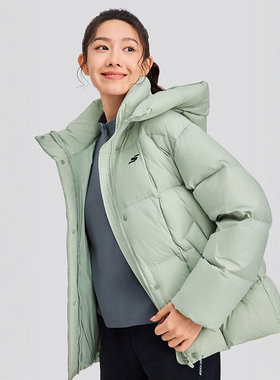 Skechers斯凯奇女士冬季连帽防泼水羽绒服锁温鸭绒外套P425W134