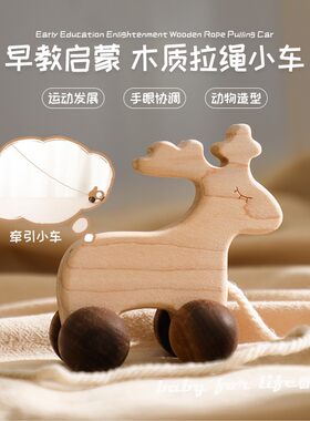 拉线动物小拉车婴儿可啃咬拉车