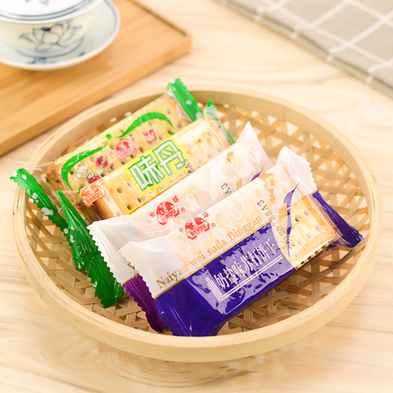 味丹芝麻苏打饼干半球奶盐味苏打饼干整箱香葱咸味早餐休闲零食品