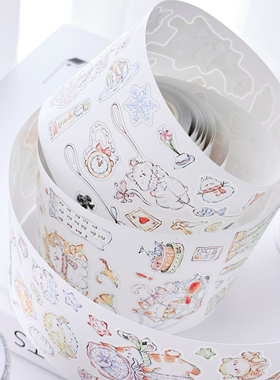 《vol.2兔迷藏》模切贴纸卷｜花夭studio 可爱猫咪兔兔仓鼠狗狗