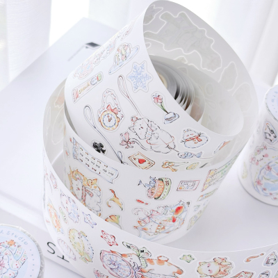 《vol.2兔迷藏》模切贴纸卷｜花夭studio 可爱猫咪兔兔仓鼠狗狗