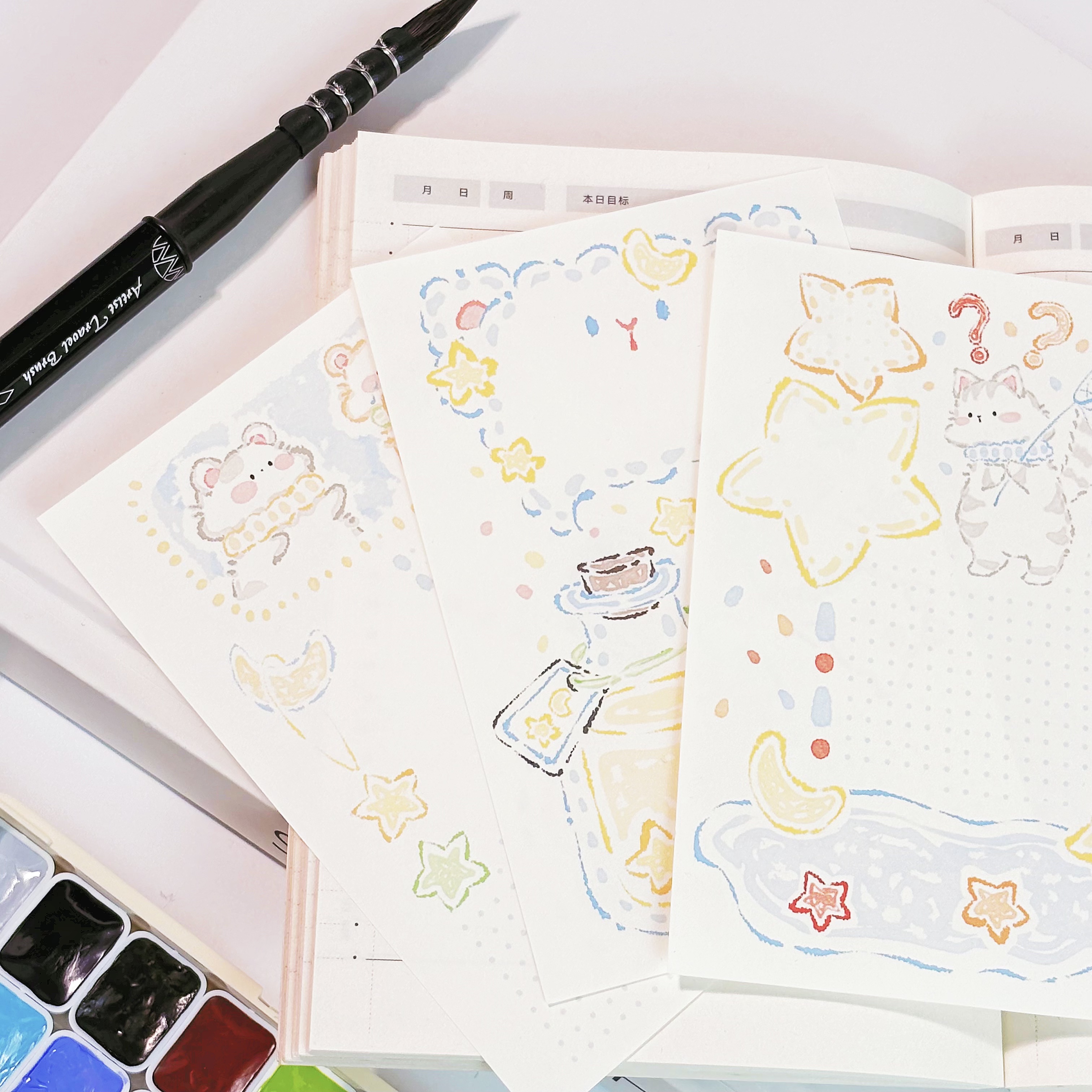 《星光蜜》A7内页多图便签｜花夭studio原创手帐便签a7内页活页