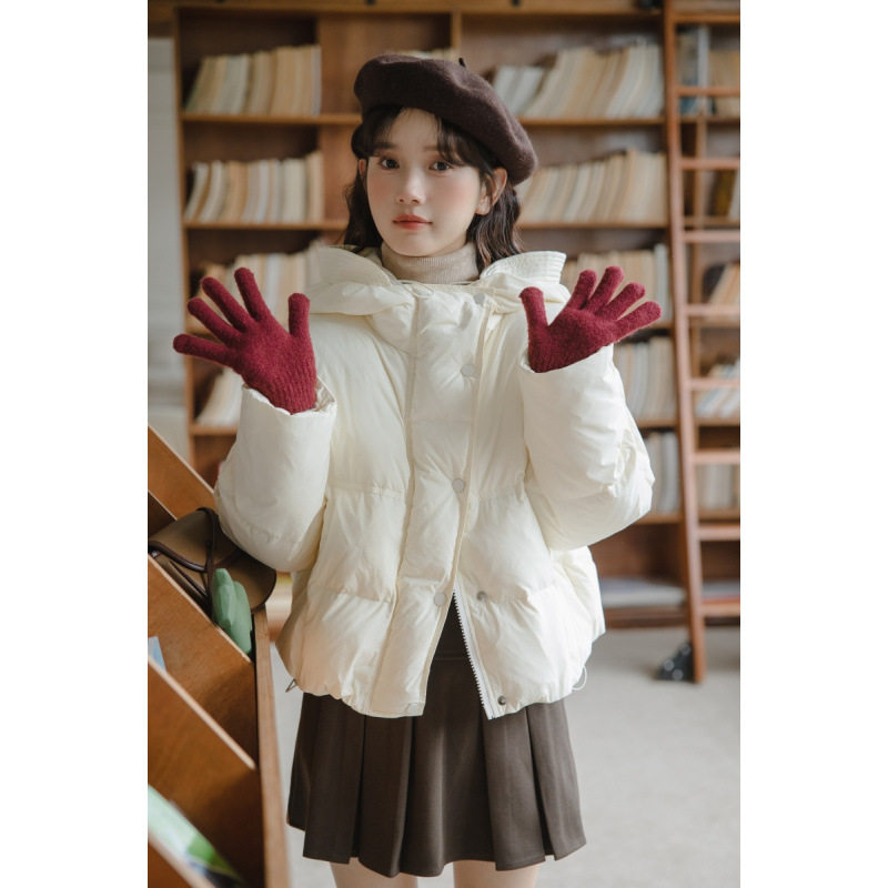 韩系奶呼呼小个子加厚短款棉服女2025冬季新款小个子修身百搭外套
