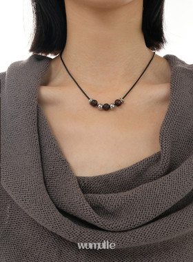 钛钢鸡翅木男女自制项链基础百搭