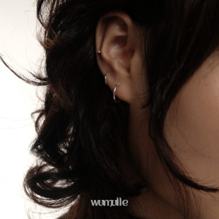 wumulle s925纯银防过敏男女A23 基础素银耳环养耳洞睡觉极简搭配