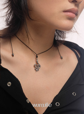 wumulle 缠绕小蛇原创设计项链冷淡风高街钛钢不掉色简约男女绳结