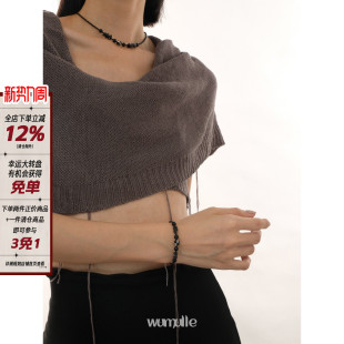 B03 小众黑调气质中式 wumulle 原创斑点碎石小米珠项链手链套装